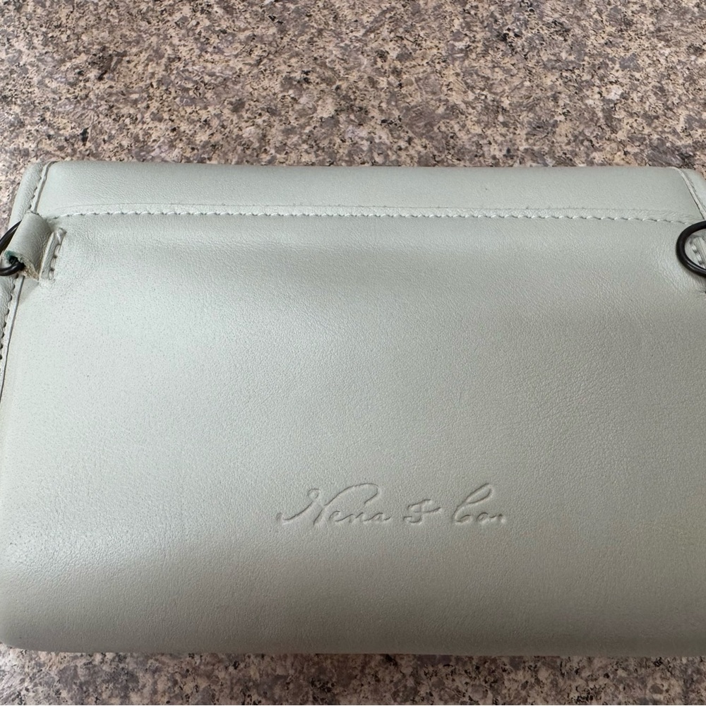 Elegant Bone White Leather Nena & Co Women's Clutch Crossbody - Picture 2 of 3